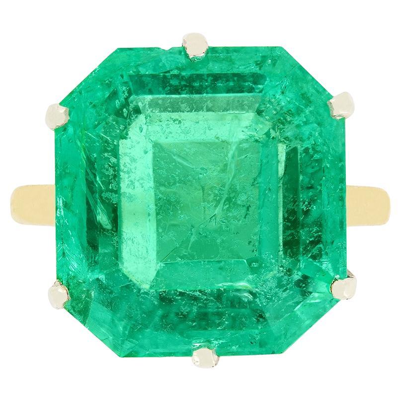 Art Deco 16.48 carat Emerald Solitaire Ring, c.1920s