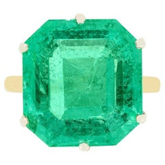 Antique Art Deco 16.48 carat Emerald Solitaire Ring, c.1920s