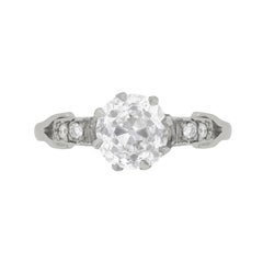 Art Deco 1.68 Carat Old Cut Diamond Solitaire Engagement Ring, c.1920s