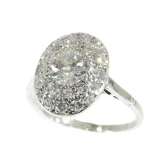 Antique Art Deco 1.71 Carat Diamond Platinum Engagement Ring, 1920s
