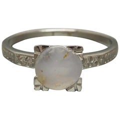 Art Deco 1,71 Karat lavendelfarbener Saphir Platin Ring