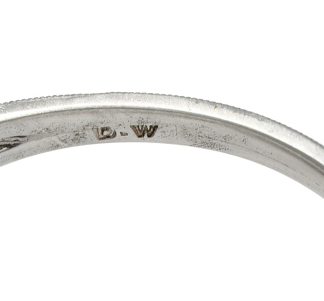 Art Deco 1.71 CTW Old Mine Cut Diamond Platinum Ribbon Vintage Verlobungsring im Angebot 2