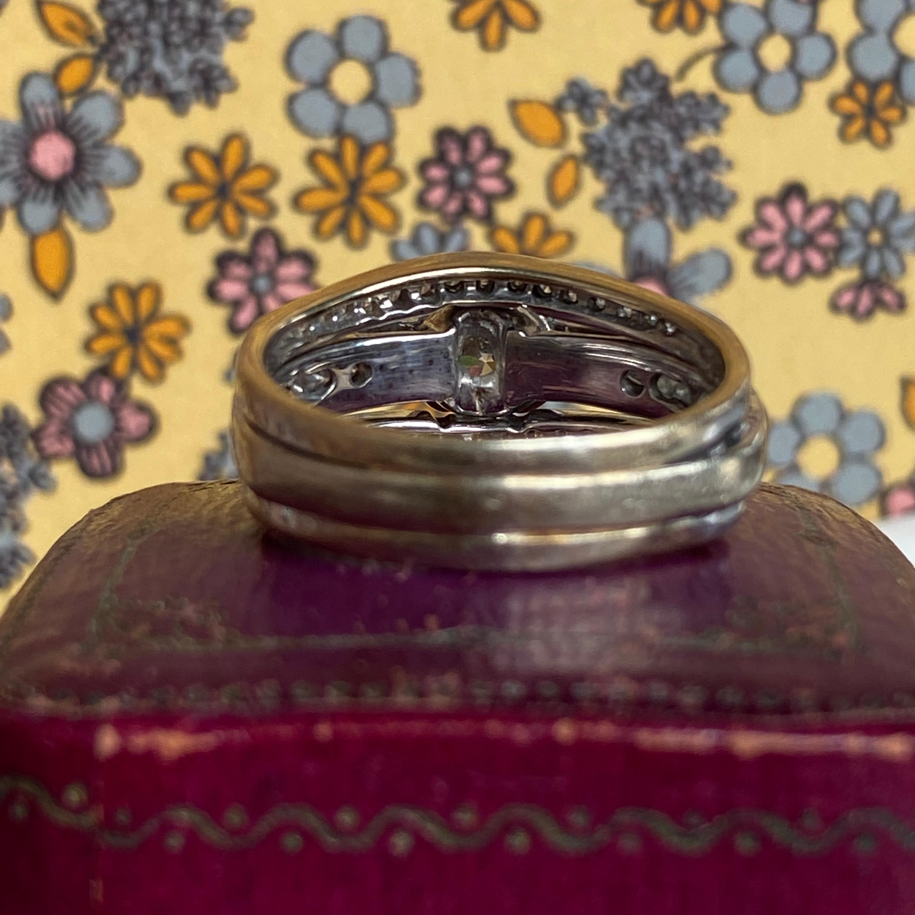 Art Deco 1.74ct TW Diamond Platinum Ring For Sale 5