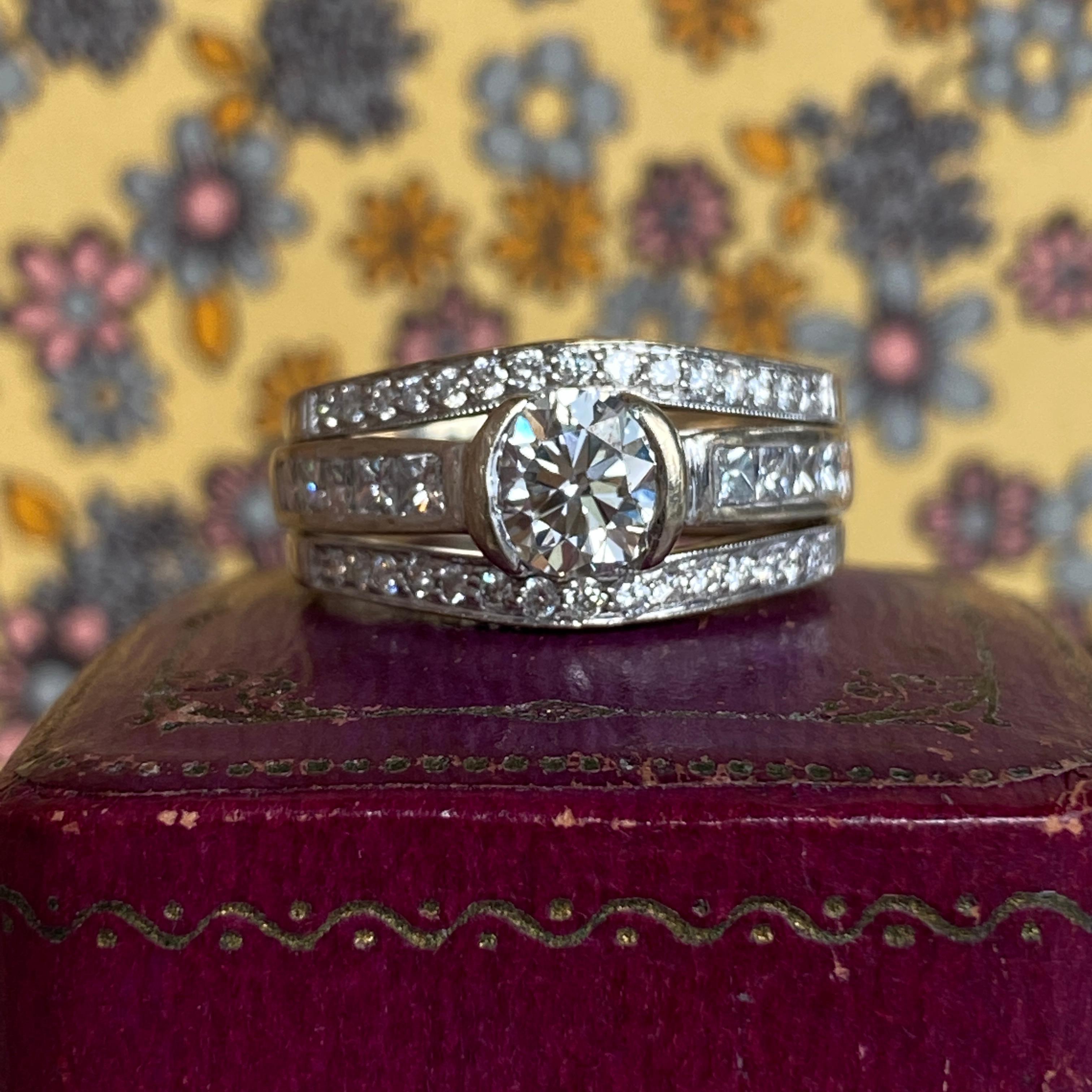 Art Deco 1.74 Karat TW Diamant-Platin-Ring im Zustand „Hervorragend“ im Angebot in Scotts Valley, CA
