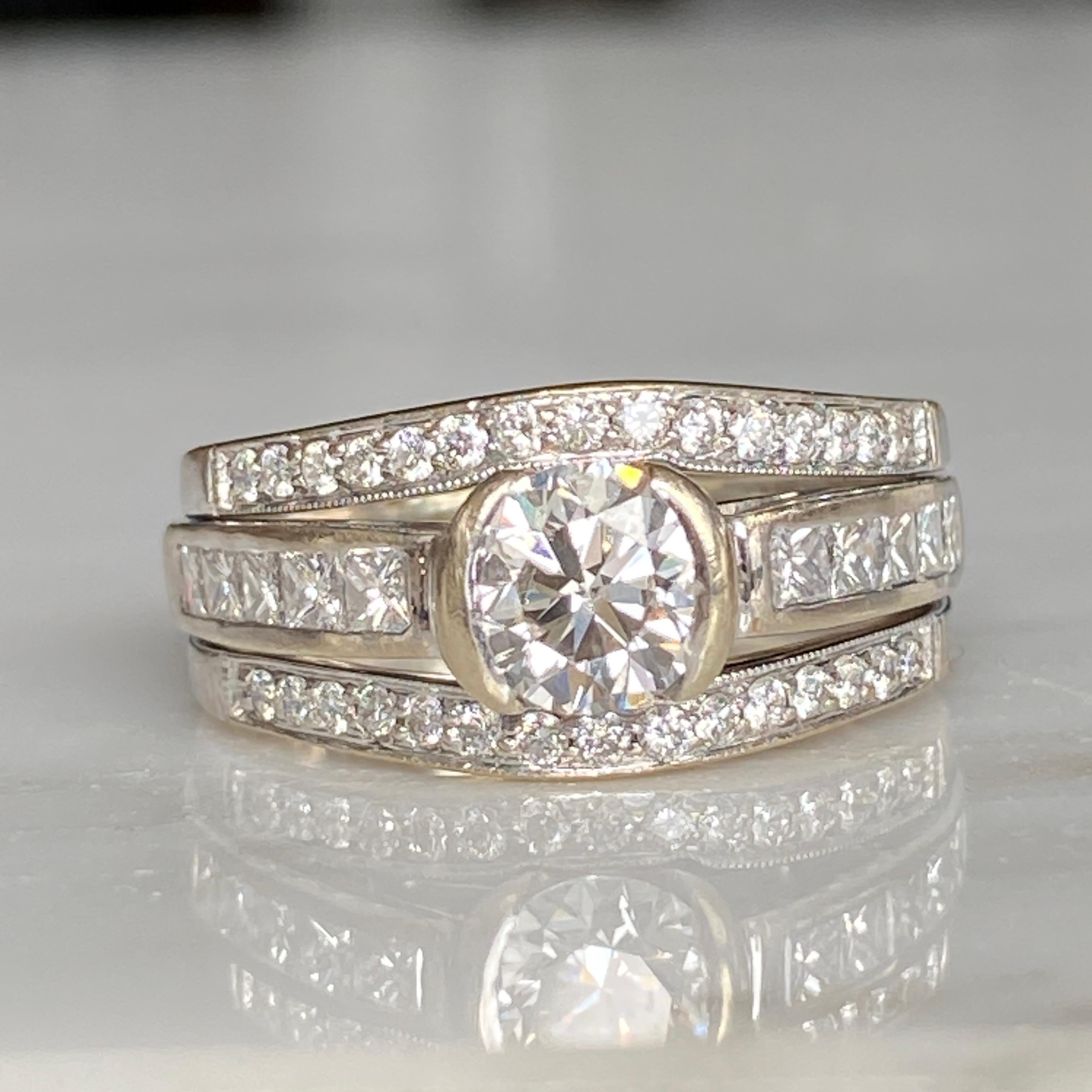 Art Deco 1.74 Karat TW Diamant-Platin-Ring im Angebot 2