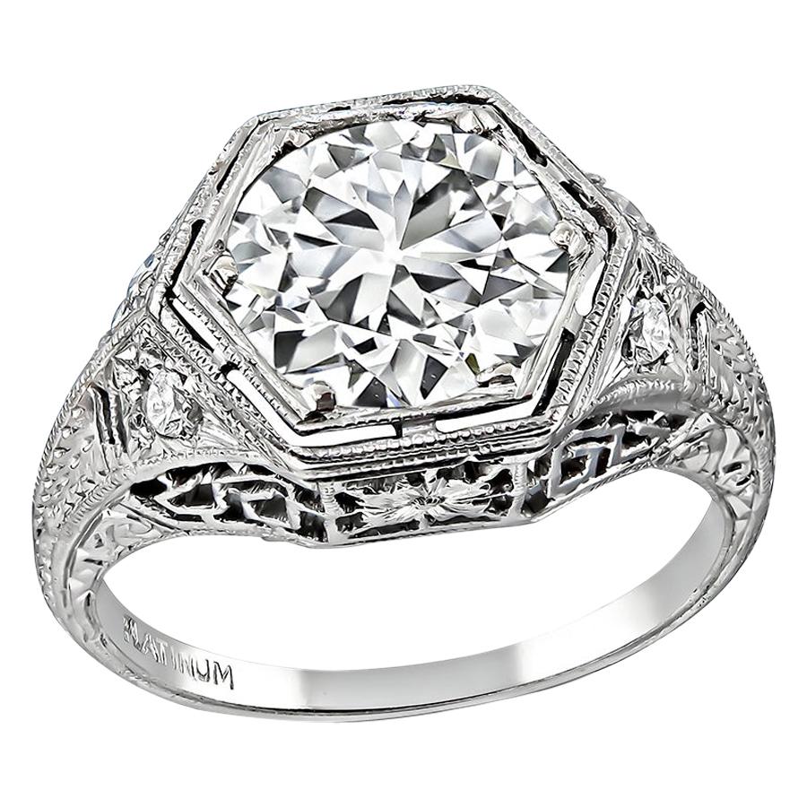Art Deco 1.75 Carat Diamond Engagement Ring