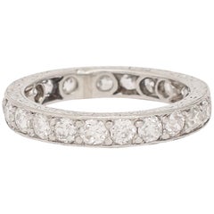Antique Art Deco 1.75 Carat Old Cut Diamond Eternity Ring