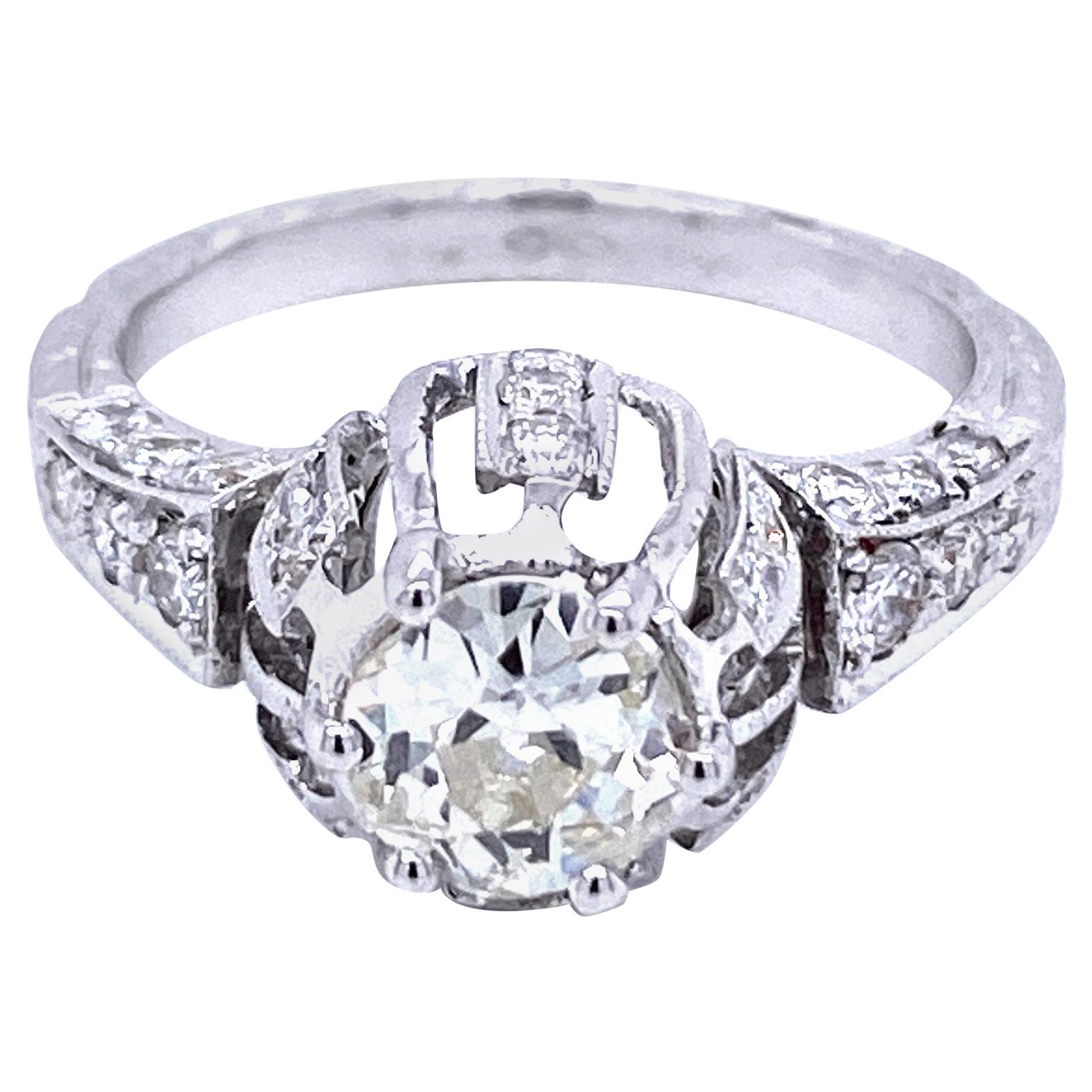 Art Deco 1.75 Diamond Engagement Ring