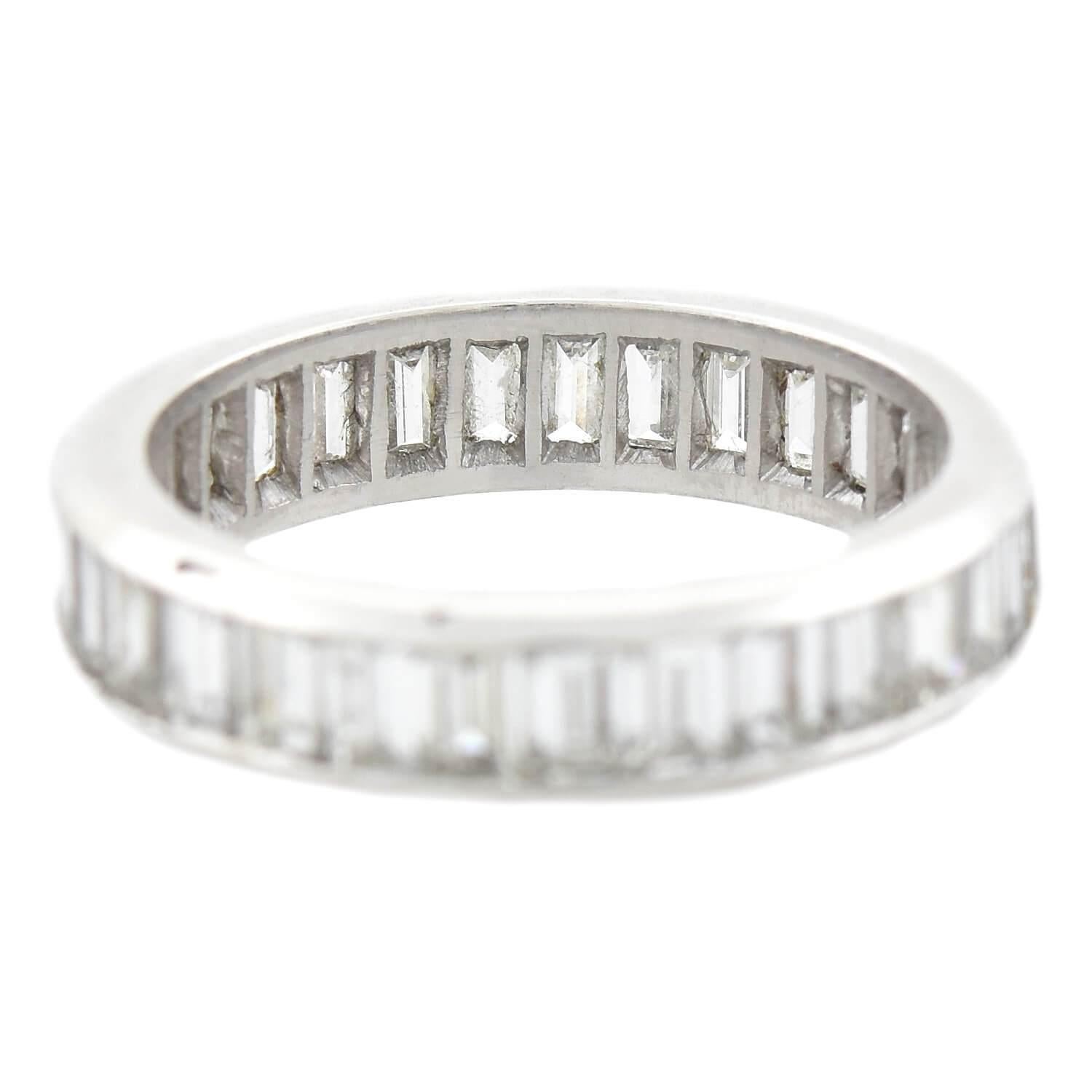 Baguette Cut Art Deco 1.75ctw Baguette Diamond Eternity Band For Sale