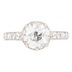 Art Deco 1.76 Carat Diamond Solitaire Engagement Ring, circa 1920s