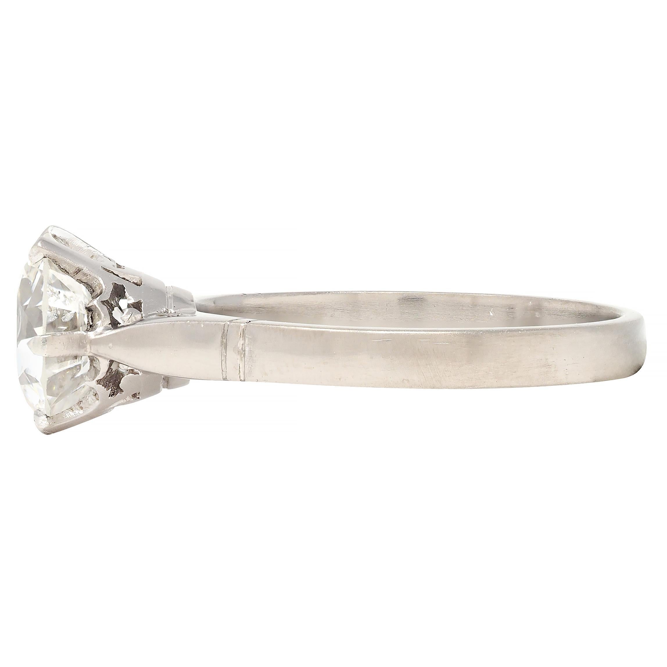 da uomo o donna Anello di fidanzamento vintage in platino Art of Vintage 1.76 CTW Old European Cut Diamond GIA in vendita