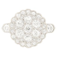 Art Deco 1.79ct Diamond Cluster Ring, c.1920s