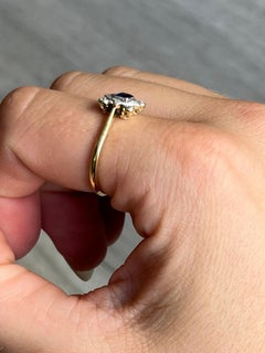 Art Deco 18 Carat Gold and Platinum Sapphire and Diamond Panel Ring