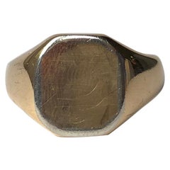 Art Deco 18 Carat Gold and Platinum Signet Ring