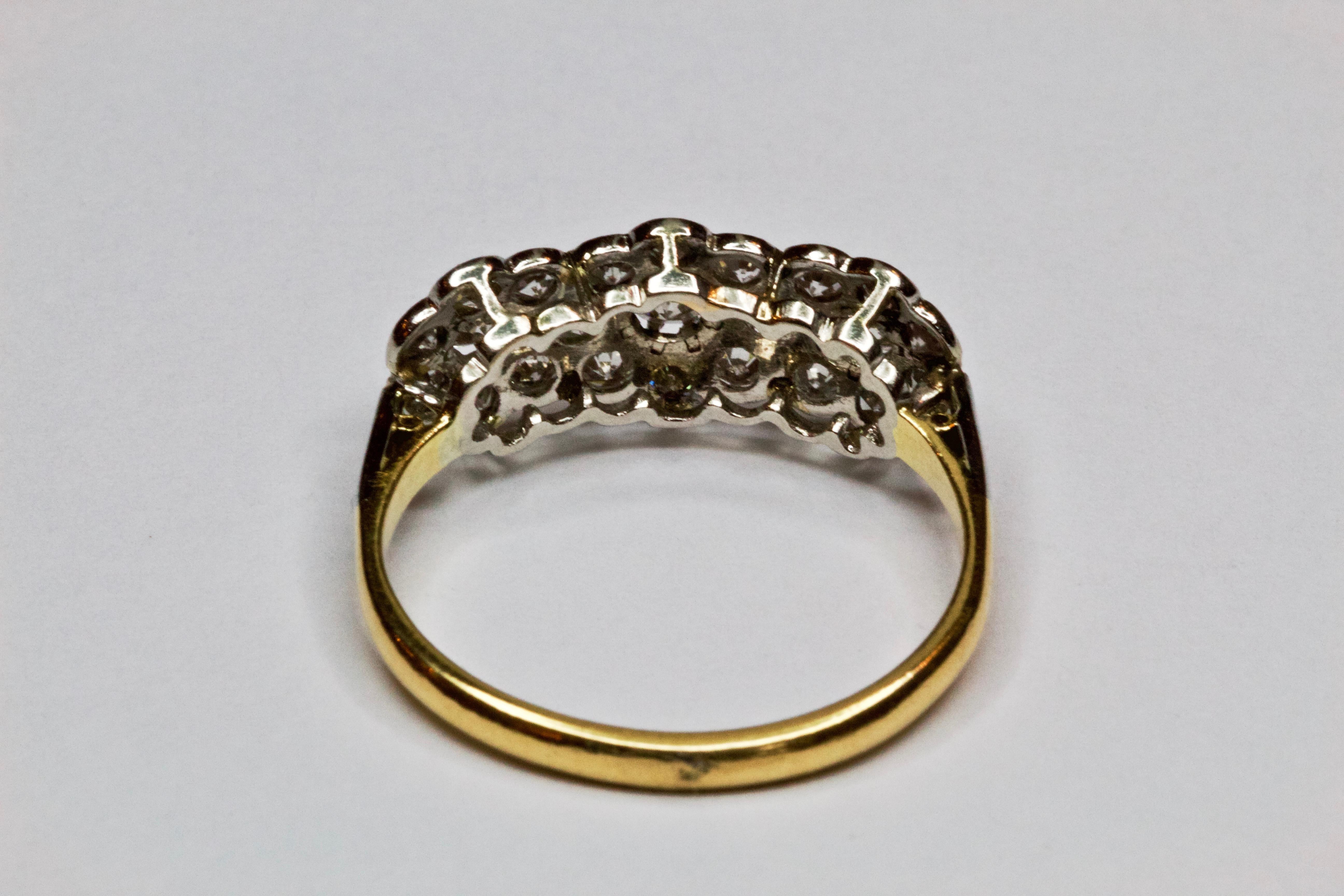 three cluster diamond ring