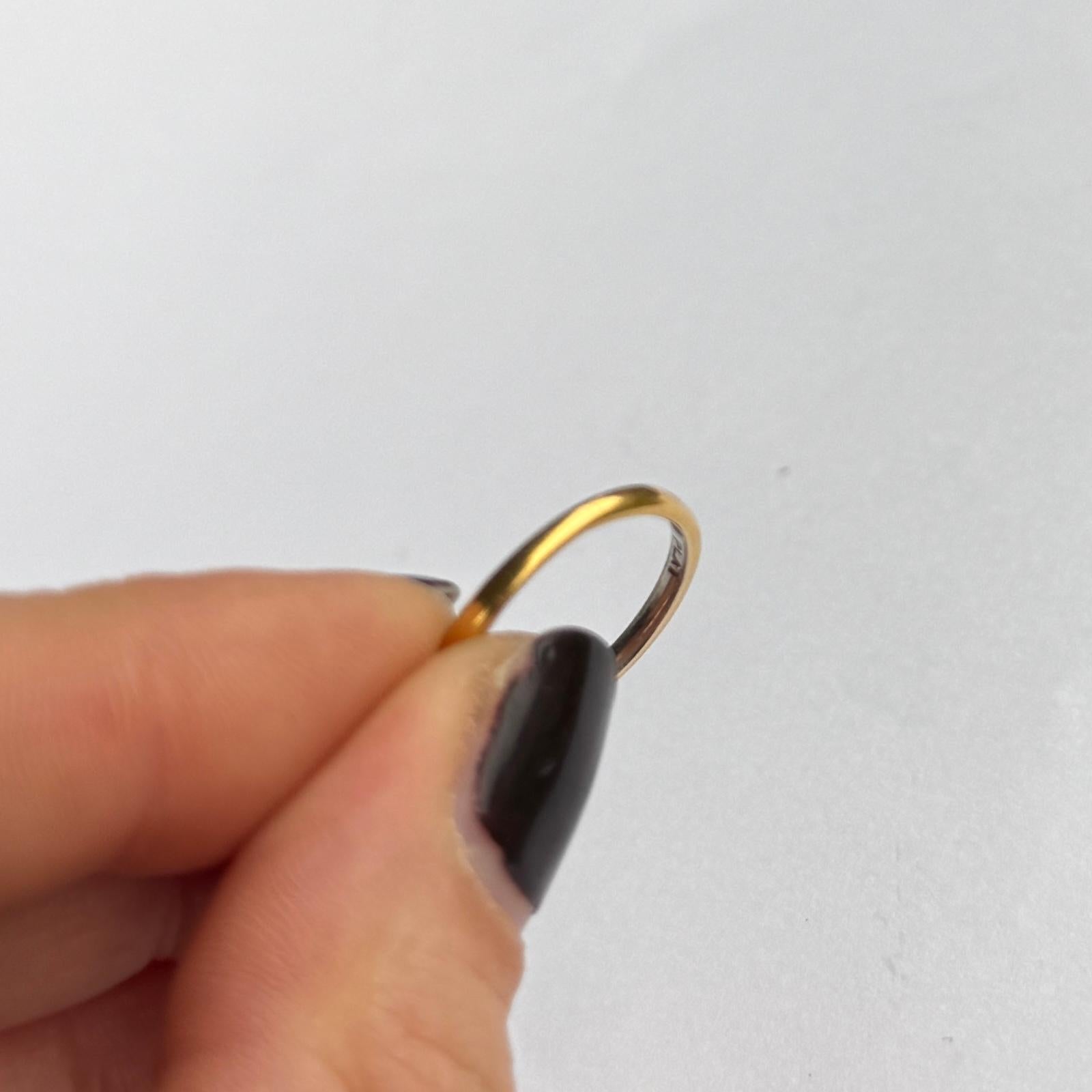 Anneau Art déco en or 18 carats avec doublure en platine en vente 1