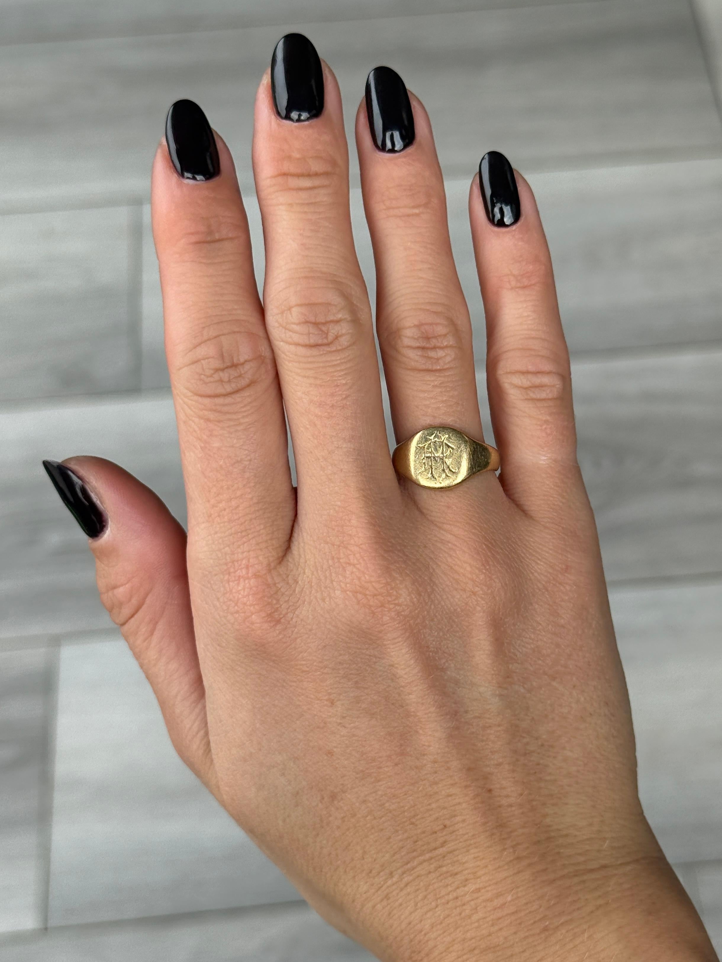 Art Deco 18 Karat Gold Siegelring im Zustand „Gut“ im Angebot in Chipping Campden, GB