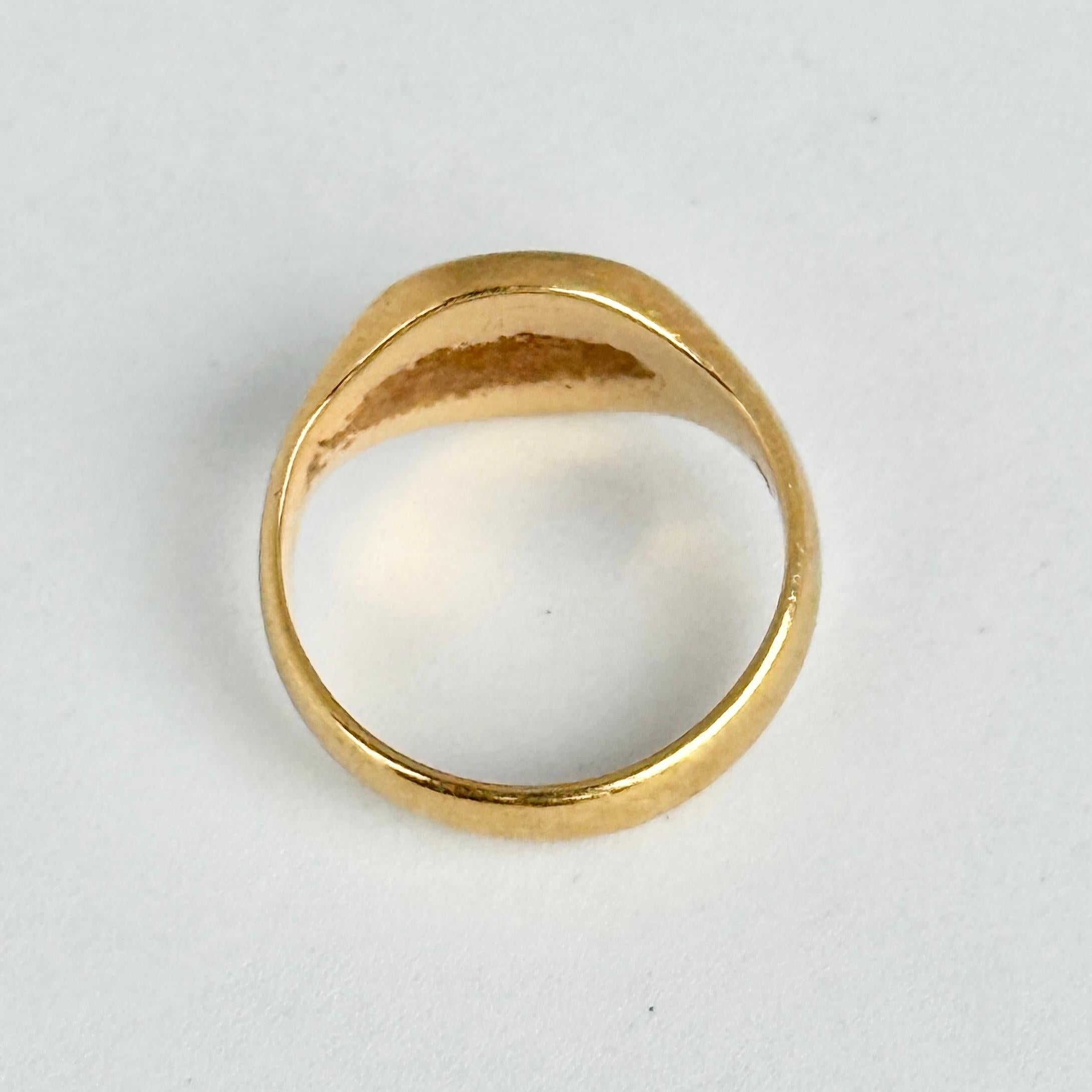 Art Deco 18 Karat Gold Siegelring im Angebot 2