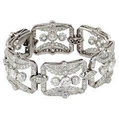 Art Deco 18 carat old mine cut diamond platinum bracelet