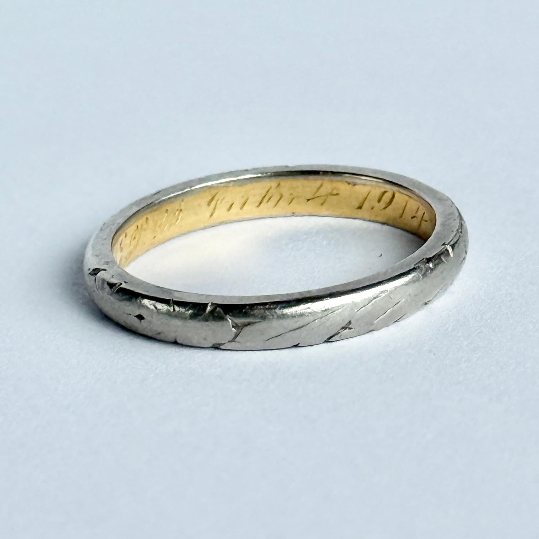 Bague Art Déco en or blanc et jaune 18 carats en vente 1