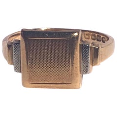 Antique Art Deco 18 Carat Yellow and White Gold Signet Ring