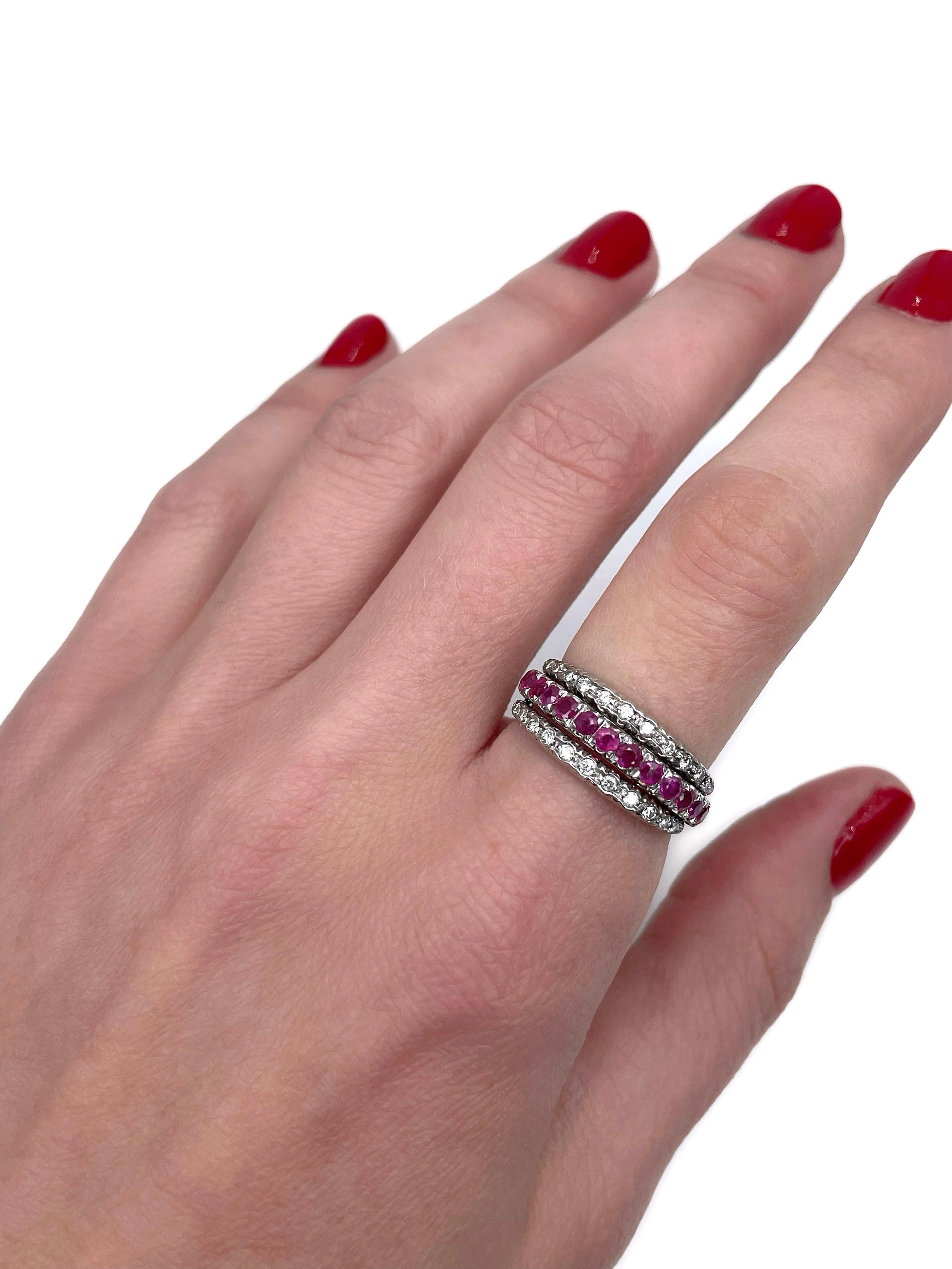 Women's Art Deco 18 Karat Gold 0.8 Carat Ruby 0.8 Carat Sapphire Diamond Flip Over Ring For Sale