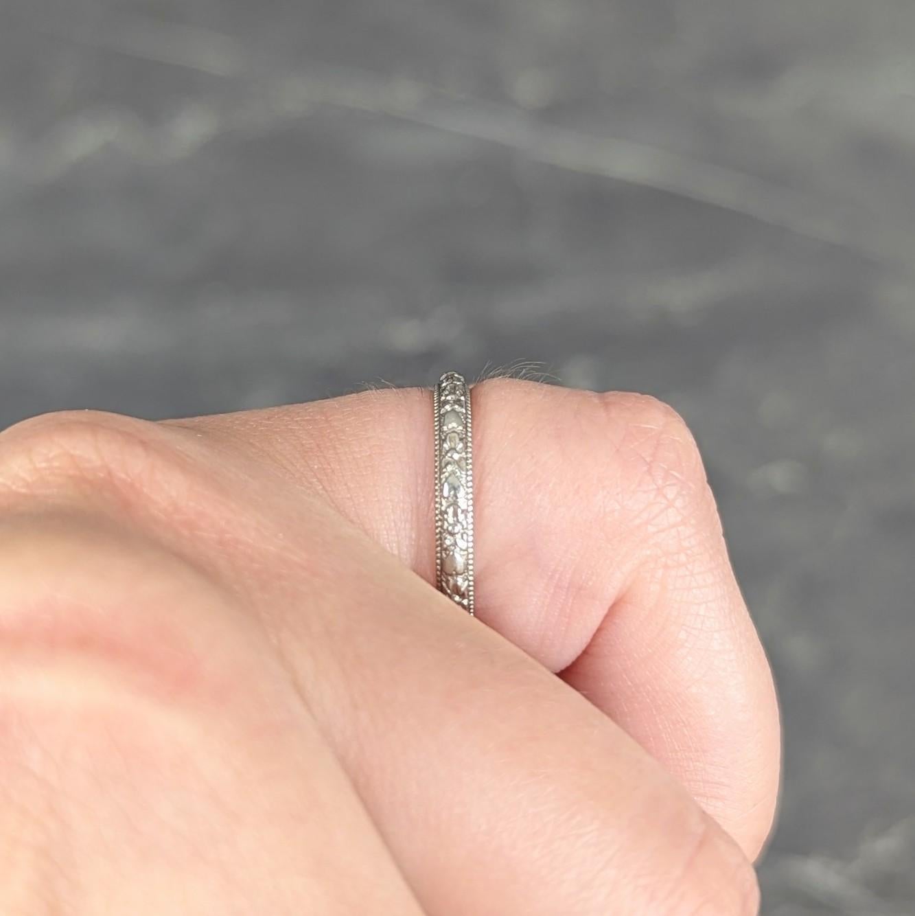 Art Deco 18 Karat Gold Antique Vintage Orange Blossom Heart Wedding Band Ring For Sale 5