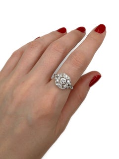 Art Deco 18 Karat Gold Diamond Rectangle Cluster Ring