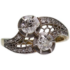 Art Deco 18 Karat Gold Diamond Ring