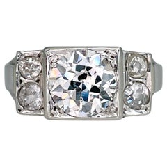 Art Deco 18 Karat Gold Old Cut Diamond Cocktail Ring