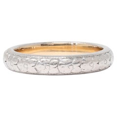 Art Deco 18 Karat Gold Platinum Vintage Orange Blossom Wedding Band Ring