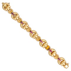 Bracelet Art déco en or 18 carats et rubis