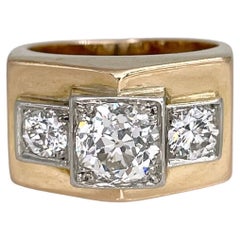 Bague de cocktail Art déco en or 18 carats TW 1,75 carat de diamant SI1