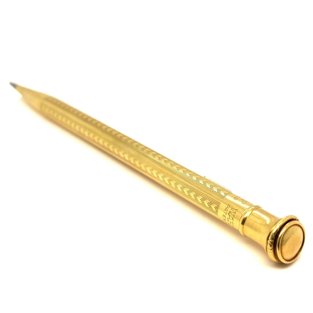 Art Deco 18 Karat massives Gelbgold Wahl Eversharp Mechanischer Bleistift für Damen oder Herren im Angebot