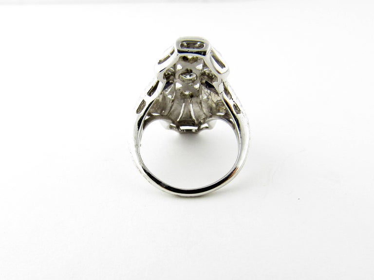 Art Deco 18 Karat White Gold Diamond and Sapphire Ring For Sale at 1stDibs