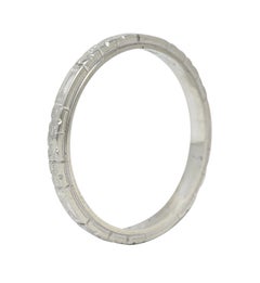 Art Deco 18 Karat White Gold Floral Orange Blossom Wedding Band Ring