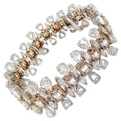 Art Deco Style 18 Karat White Gold Statement Diamond Coomi Bracelet