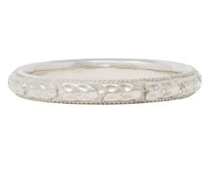 Art Deco 18 Karat White Gold Vintage Orange Blossom Wedding Band Ring