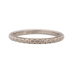 Art Deco 18 Karat White Gold Wedding Band