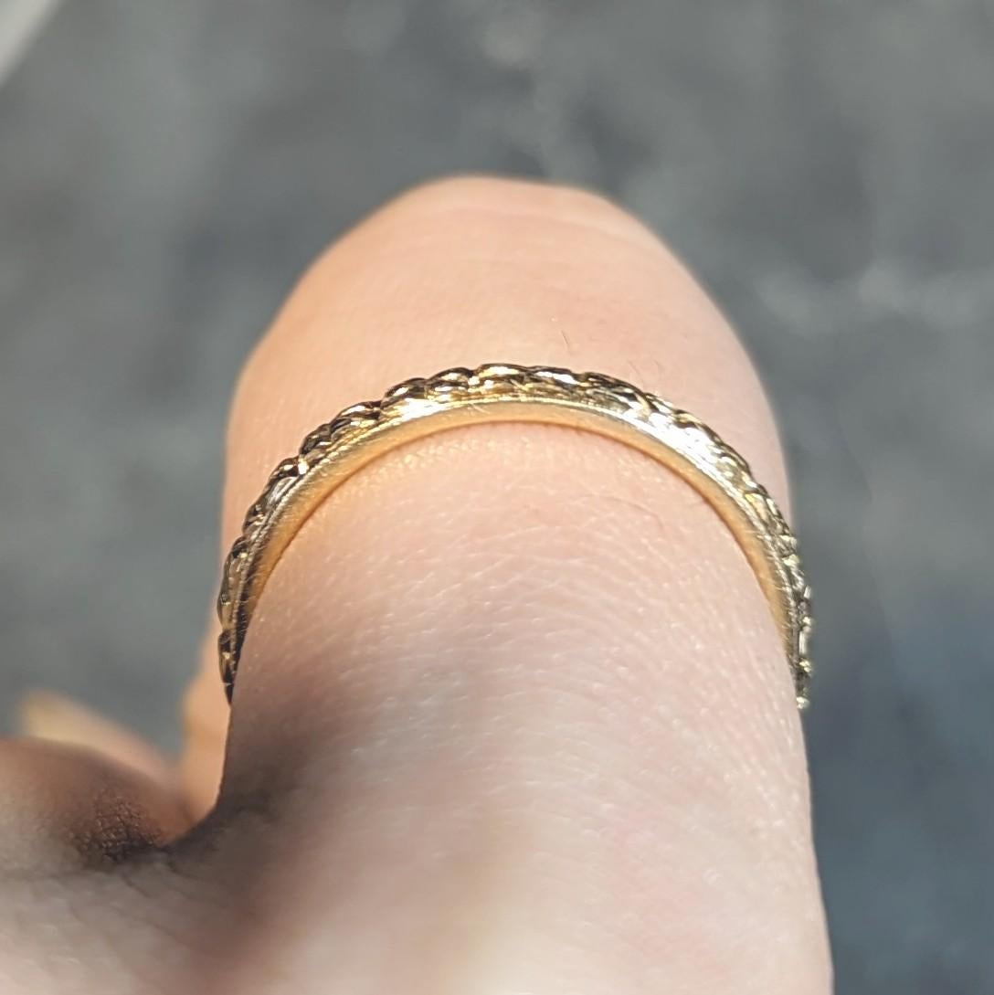 Art Deco 18 Karat Yellow Gold Orange Blossom Antique Wedding Band Ring For Sale 6