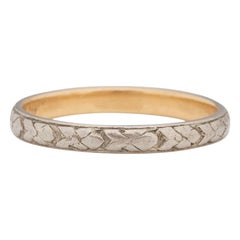 Art Deco 18 Karat Gelbgold/Platin-Hochzeitsring