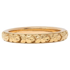 Bague de mariage vintage Art déco en or jaune 18 carats, motif « Orange Blossom »