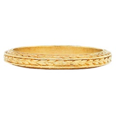 Art Deco 18 Karat Yellow Gold Vintage Wheat Wedding Band Ring