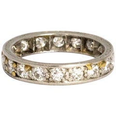 Antique Art Deco 1.8 Total Carat Weight Diamond and Platinum Eternity Ring