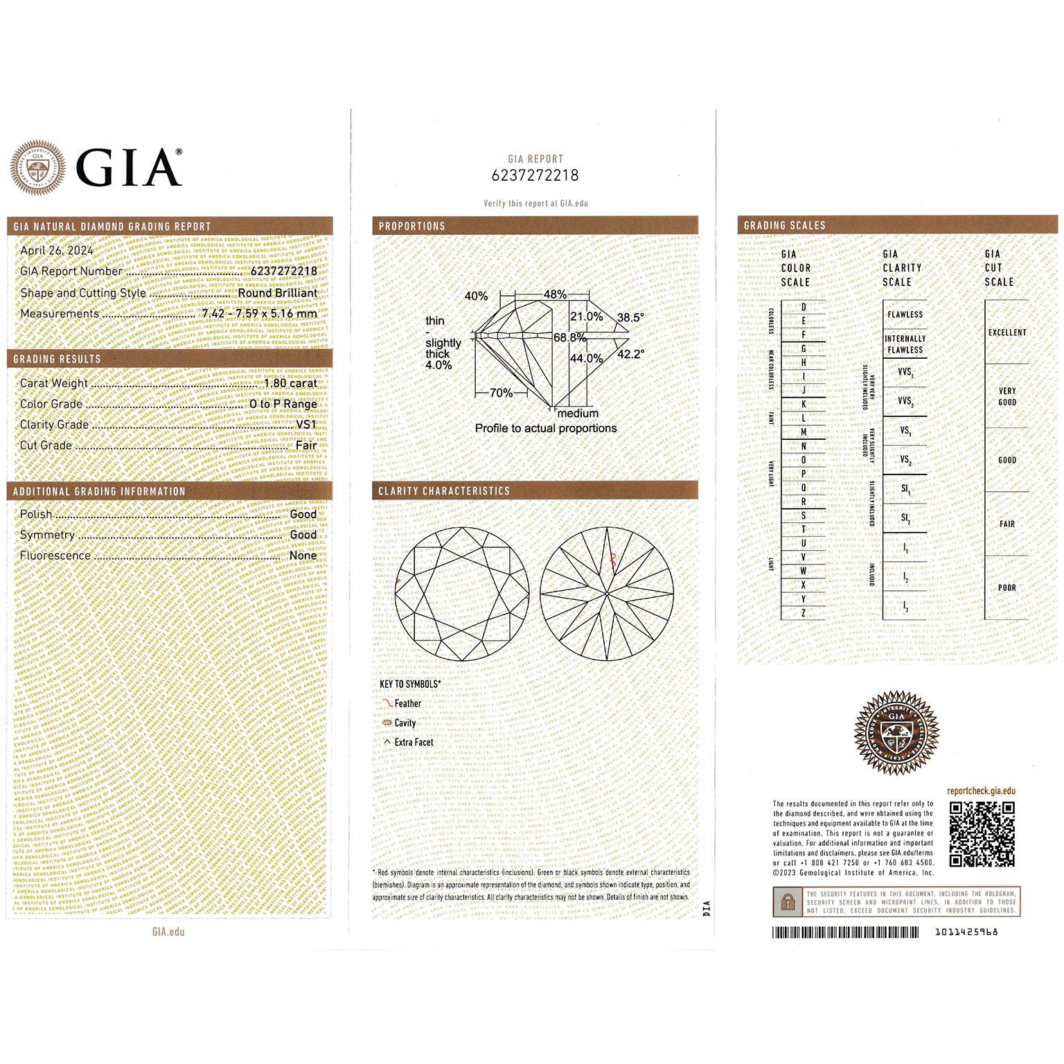 Art Deco 1.80 carat O-P VS1 GIA Ring 6