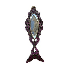 Art Deco 1800s Ruby Picture Pendant Cameo
