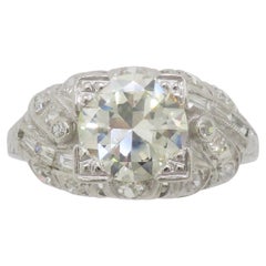 Art Deco 1.82CTW Diamond Ring Crafted in Platinum