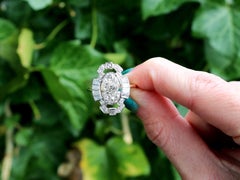 Art Deco 1.83 Carat Diamond and 18K Yellow Gold Cocktail Ring