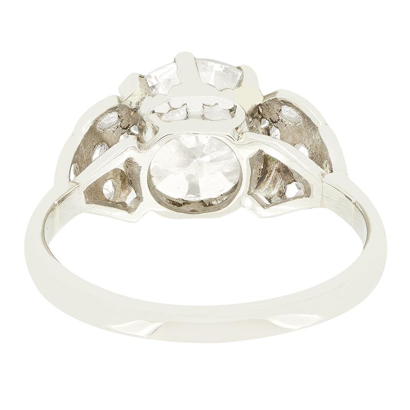 Bague solitaire Art déco en diamant 1,85 carat, c. 1920 Bon état - En vente à London, GB