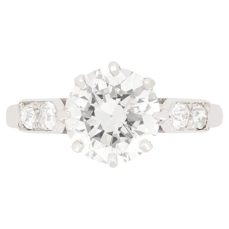 Art Deco 1.85ct Diamond Solitaire Ring, c.1920s For Sale